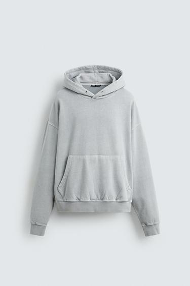 SUDADERA LAVADA CAPUCHA - Gris antracita de Zara