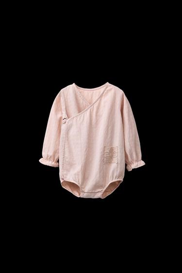 Zara EMBROIDERED LACE ROMPER - Dusty pink - Image 0