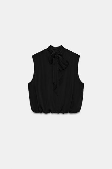 TOP BOULE DRAPÉ - Noir de Zara - Image 6