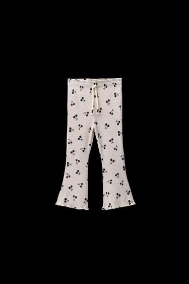 PRINTED SOFT FLARE TROUSERS - Sand / Marl by Zara