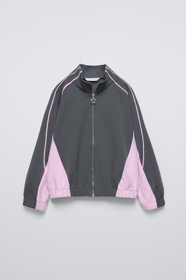 Zara CONTRASTING SWEATSHIRT - Gray