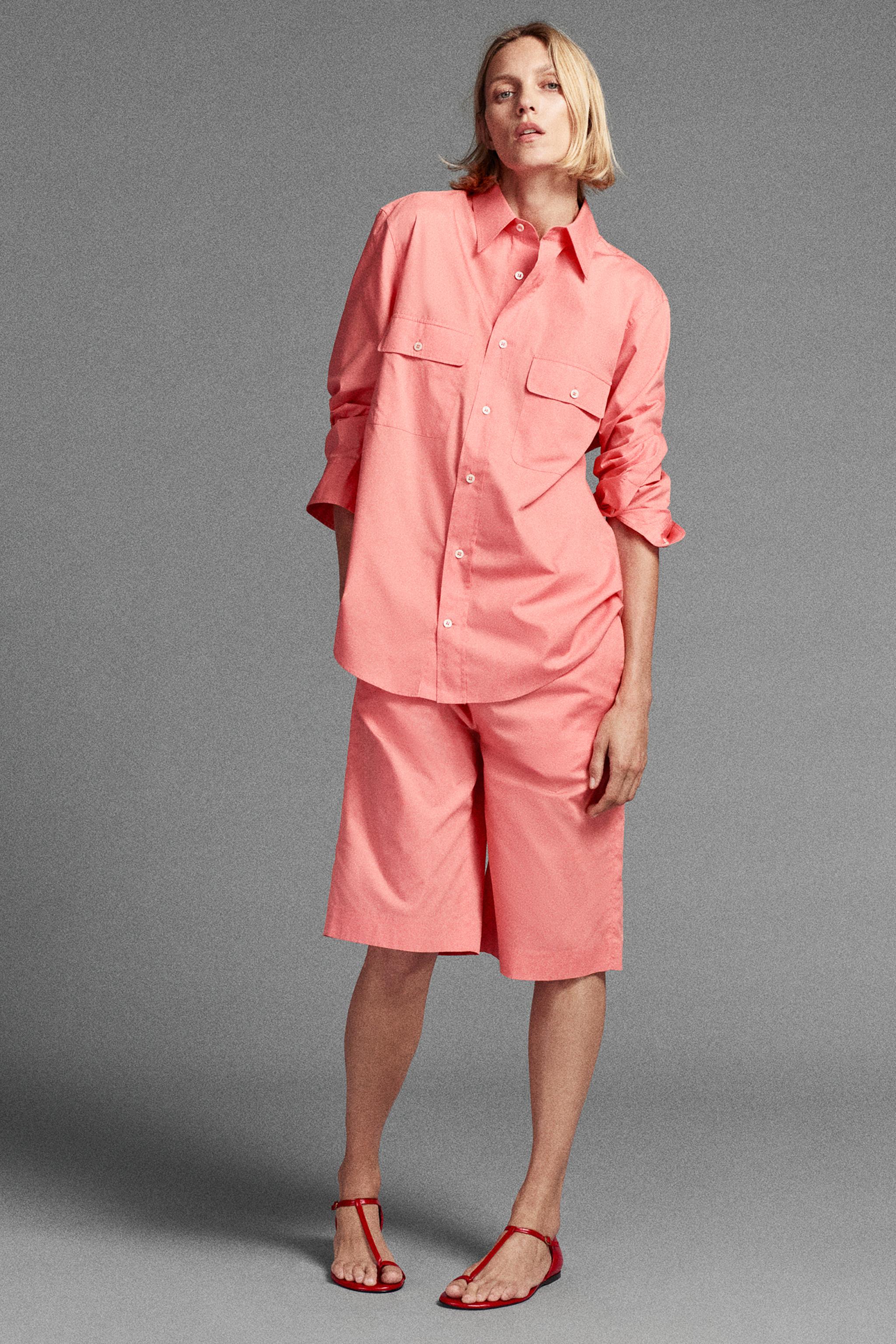 ベルベットショートパンツ　ZARA ZW COLLECTION PAJAMA-STYLE BERMUDA SHORTS - Peach | ZARA United States