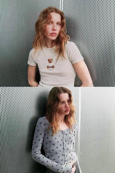 WASHED EFFECT POINTELLE JACKET - Grey by Zara - Image 2