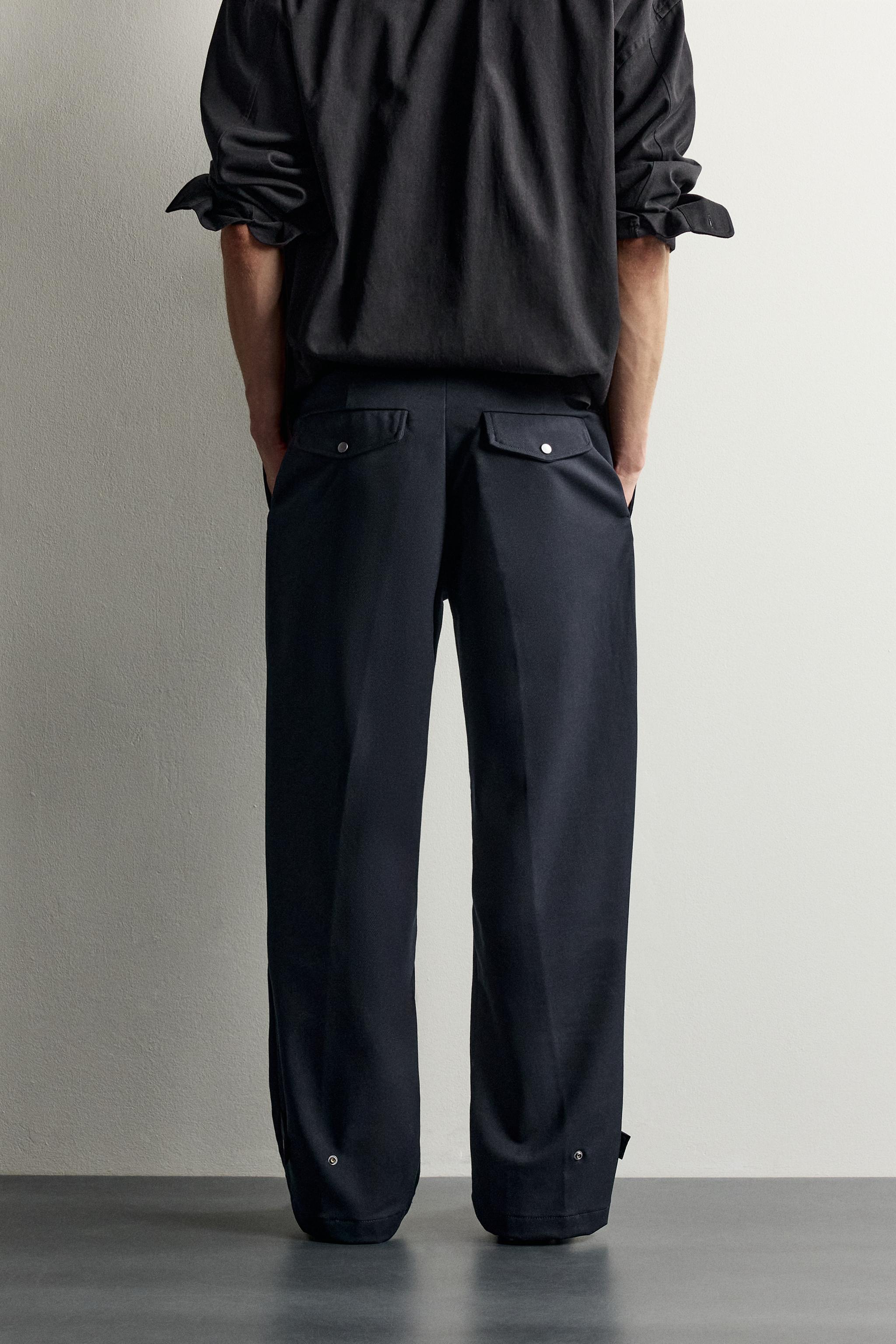 Мужские брюки Zara STRAIGHT-FIT PANTS WITH TABS — фото 3