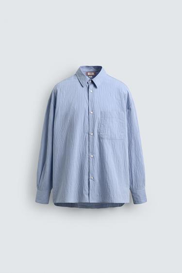 CAMISA OVERSIZE RAYAS SAMUEL DE SABOIA X ZARA - Azul claro de Zara