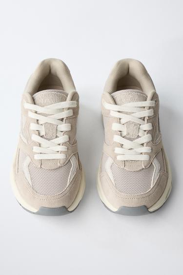 BASKET SPORTIVE À PIÈCES - Blanc écru de Zara - Image 6