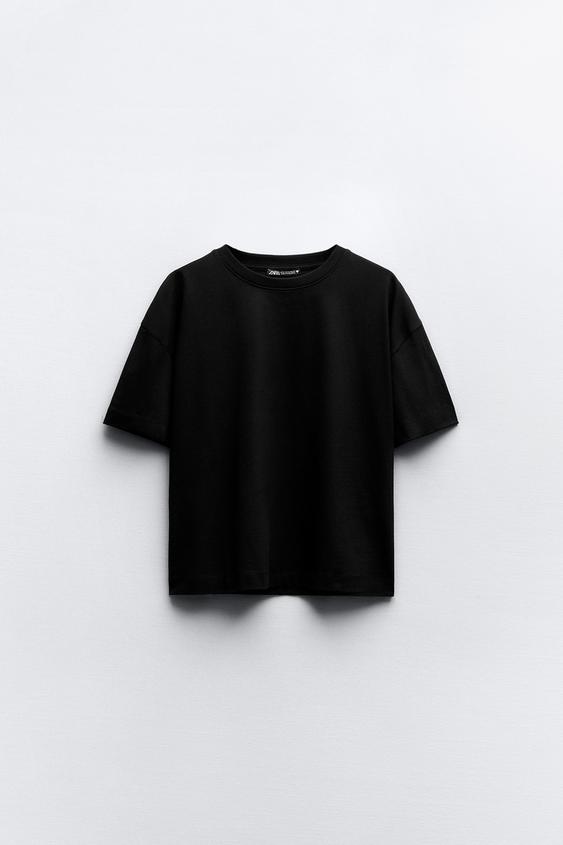 CAMISETA MANGA CORTA Negro ZARA Chile