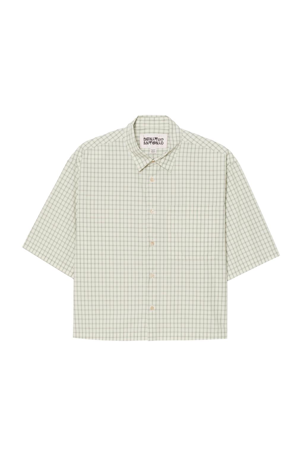 EMBROIDERED CHECK BOXY FIT SHIRT