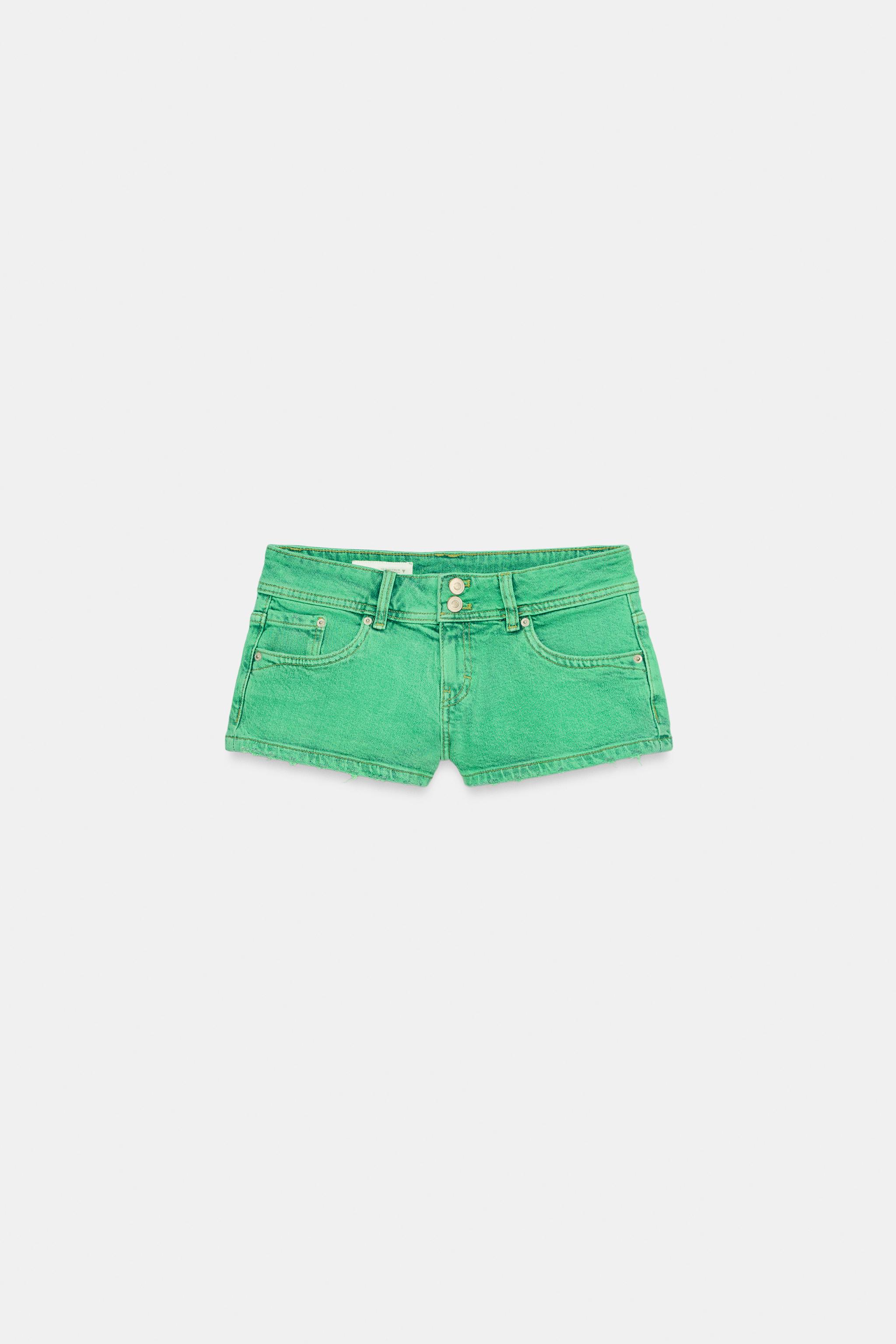 Zara TRF DÜŞÜK BEL MİNİ DENIM ŞORT görsel 6