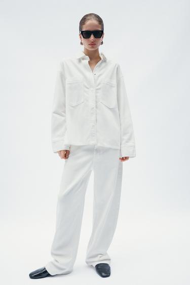 OVERSHIRT WITH POCKETS ZW COLLECTION - Oyster-white by Zara