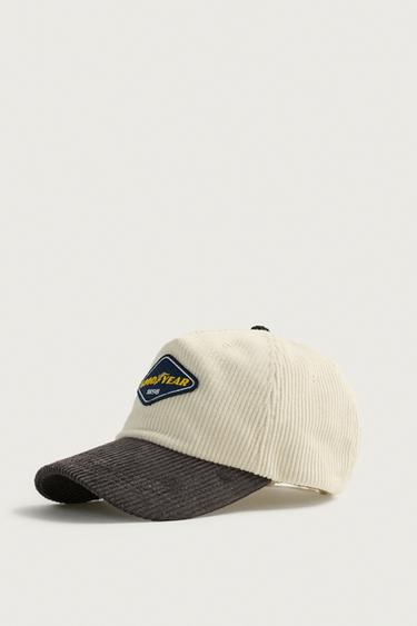 Zara GOODYEAR© PATCH CORDUROY CAP - Ecru
