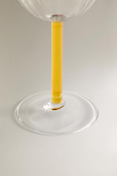 BOROSILICATE GLASS WITH COLOURED STEM - Mustard by Zara - Image 3