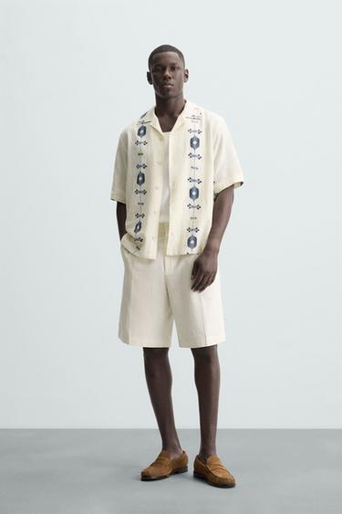 CONTRAST JACQUARD SHIRT - Indigo by Zara - Image 0