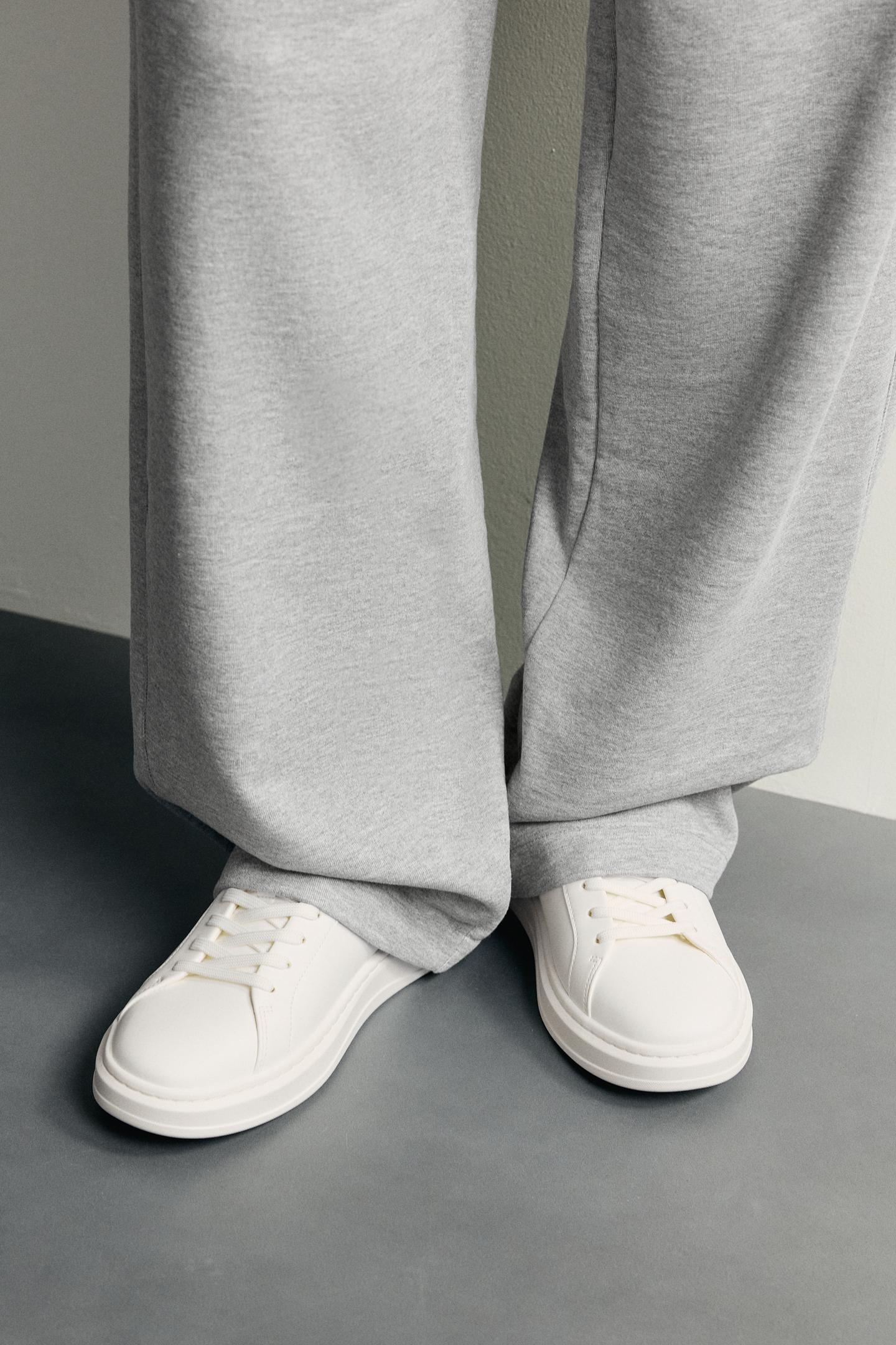 Мужские кроссовки Zara Contrast Heel, цвет: Белый — фото 3