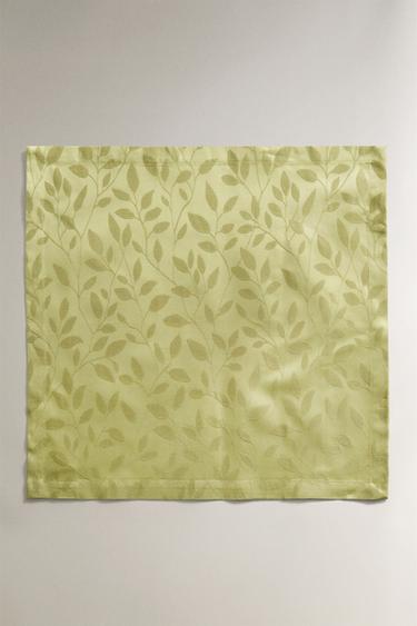 SERVIETTE DE TABLE JACQUARD VEGETAL (LOT DE 2) - Vert de Zara - Image 1