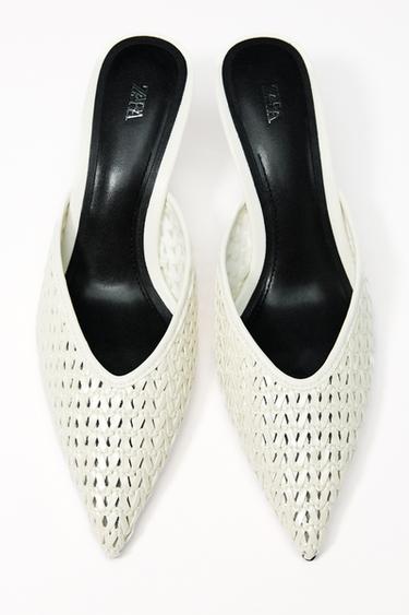 BRAIDED HIGH-HEEL SLINGBACKS - white by Zara