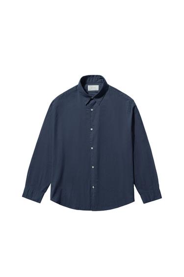 CAMISA VOILE ALGODÓN - Índigo de Zara
