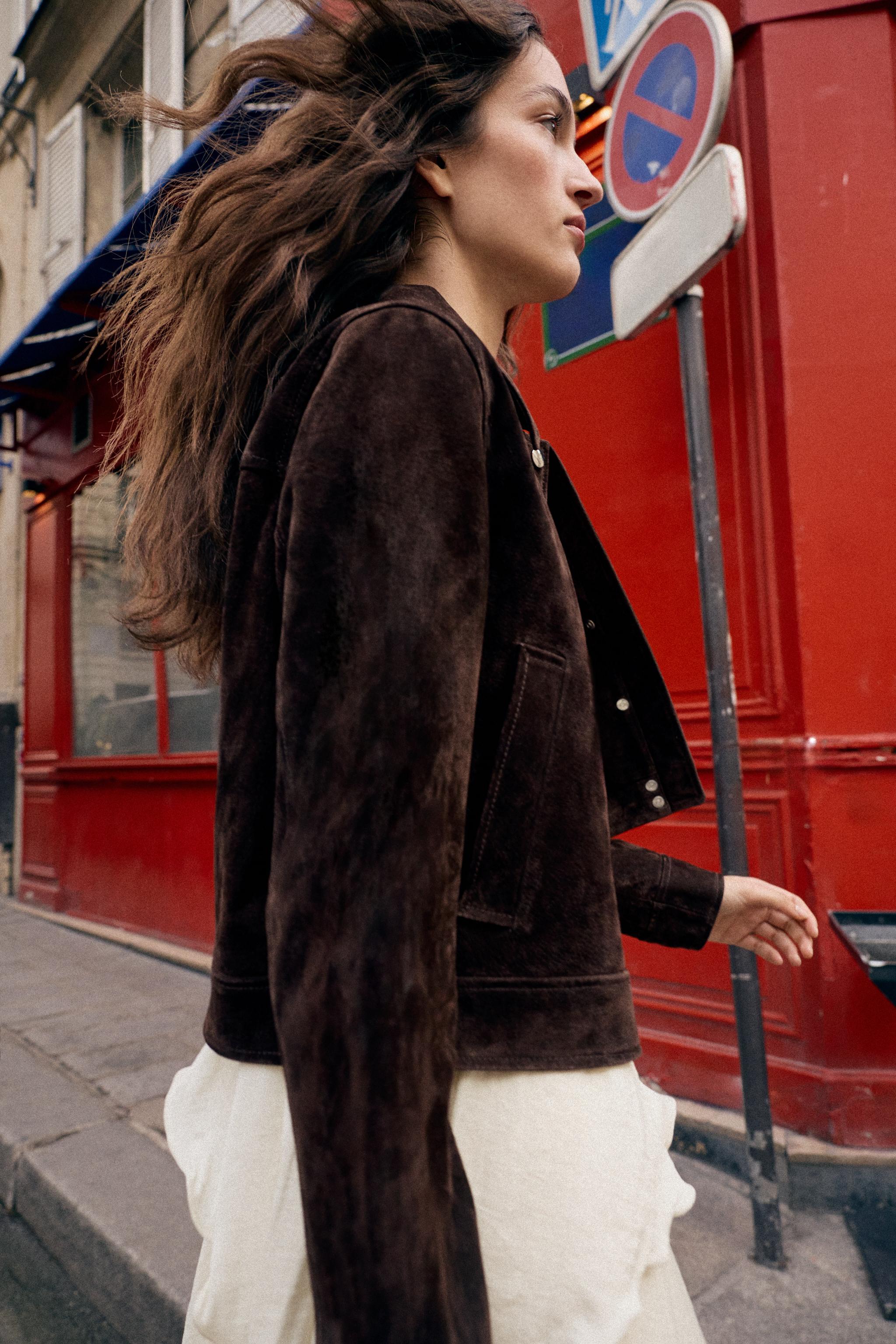 BLOUSON 100% CUIR DAIM