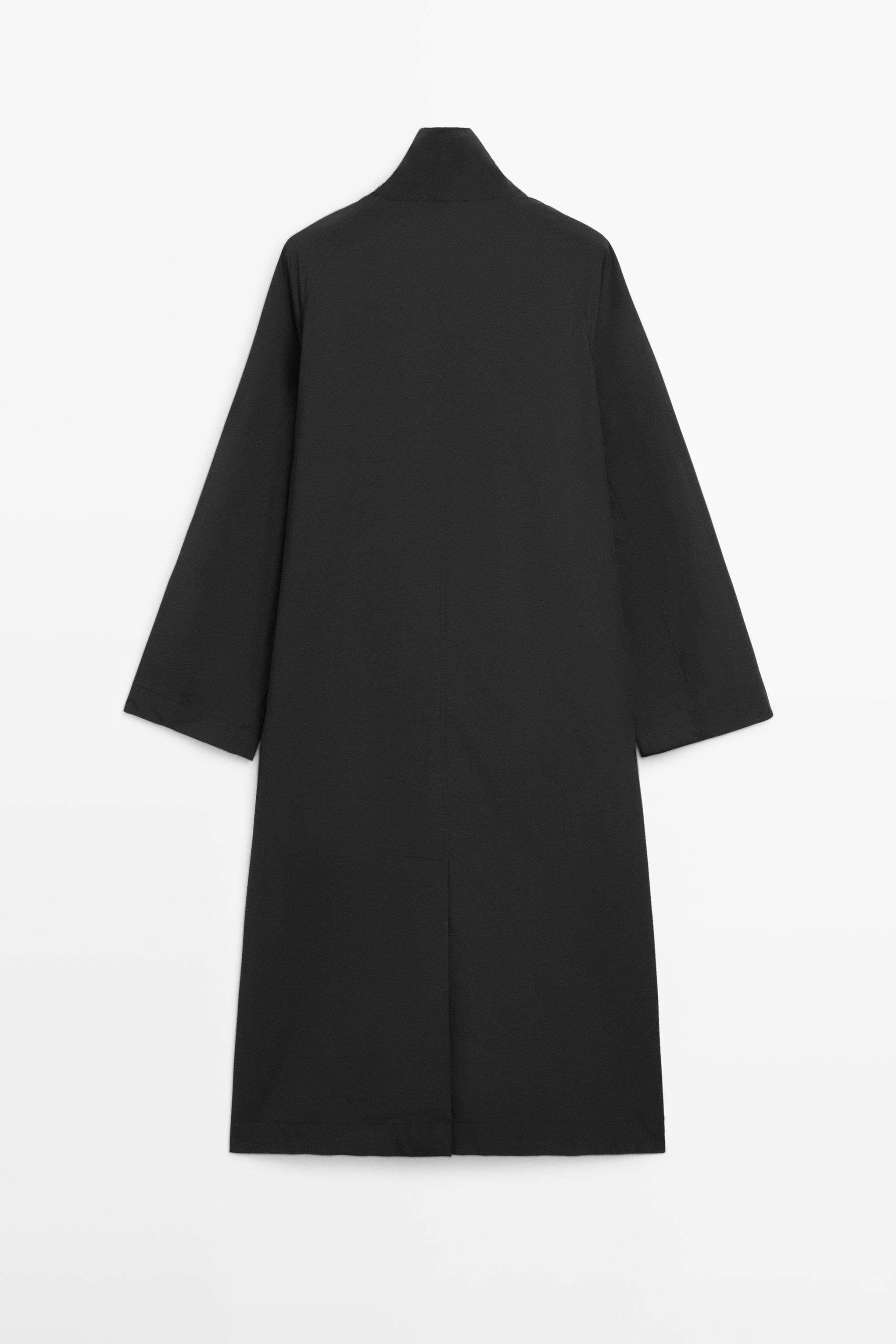 Double-breasted technical trench coat