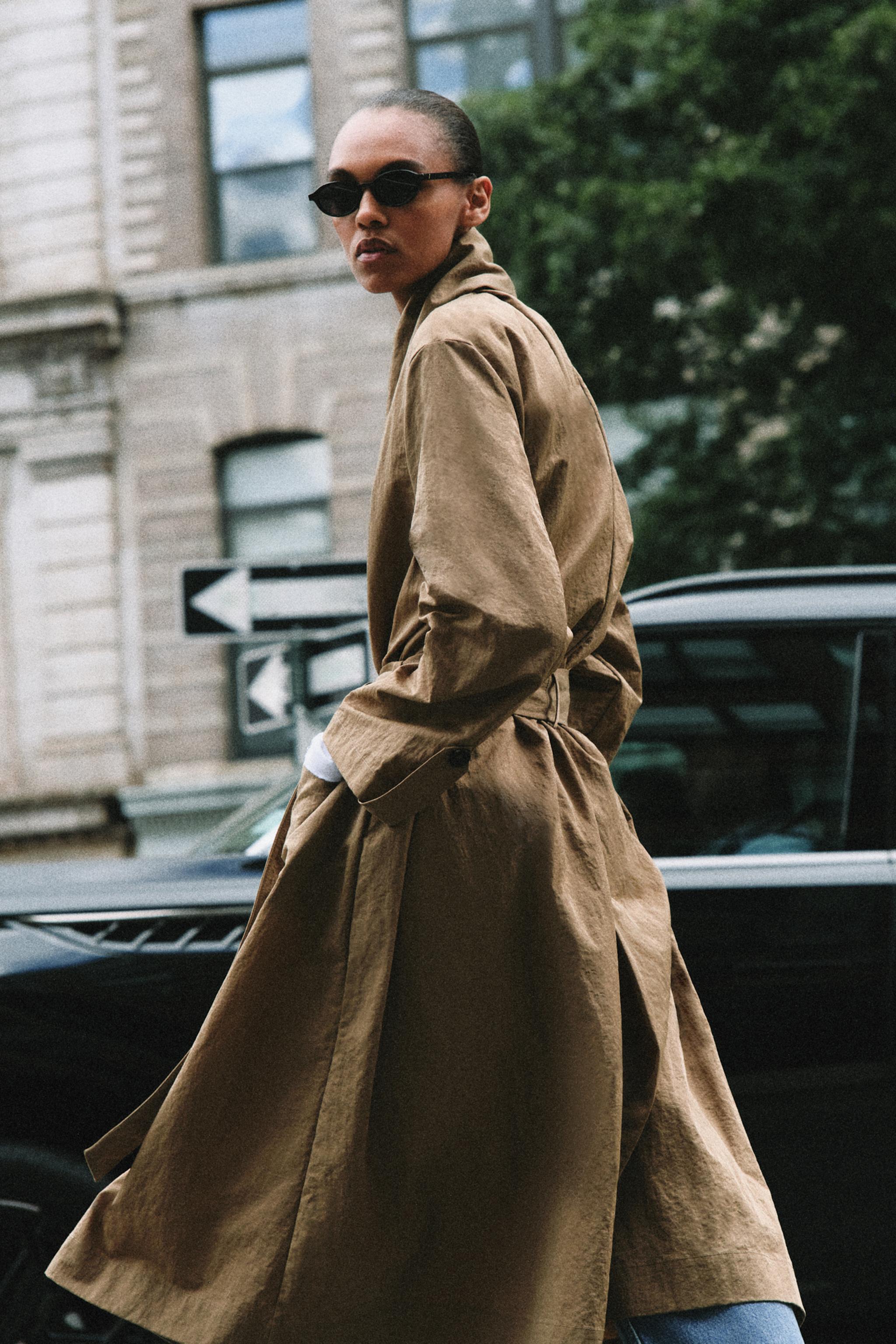 Zara ZW COLLECTION KEMERLİ TRENÇKOT görsel 2