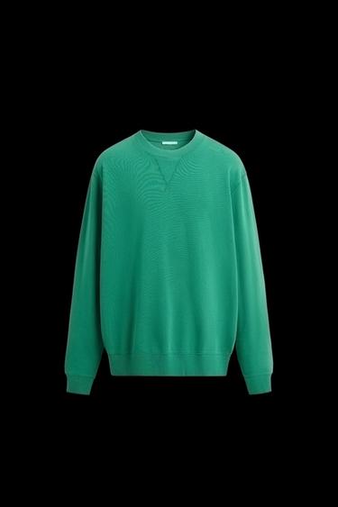 Zara WASHED SWEATSHIRT - Light green - Image 0