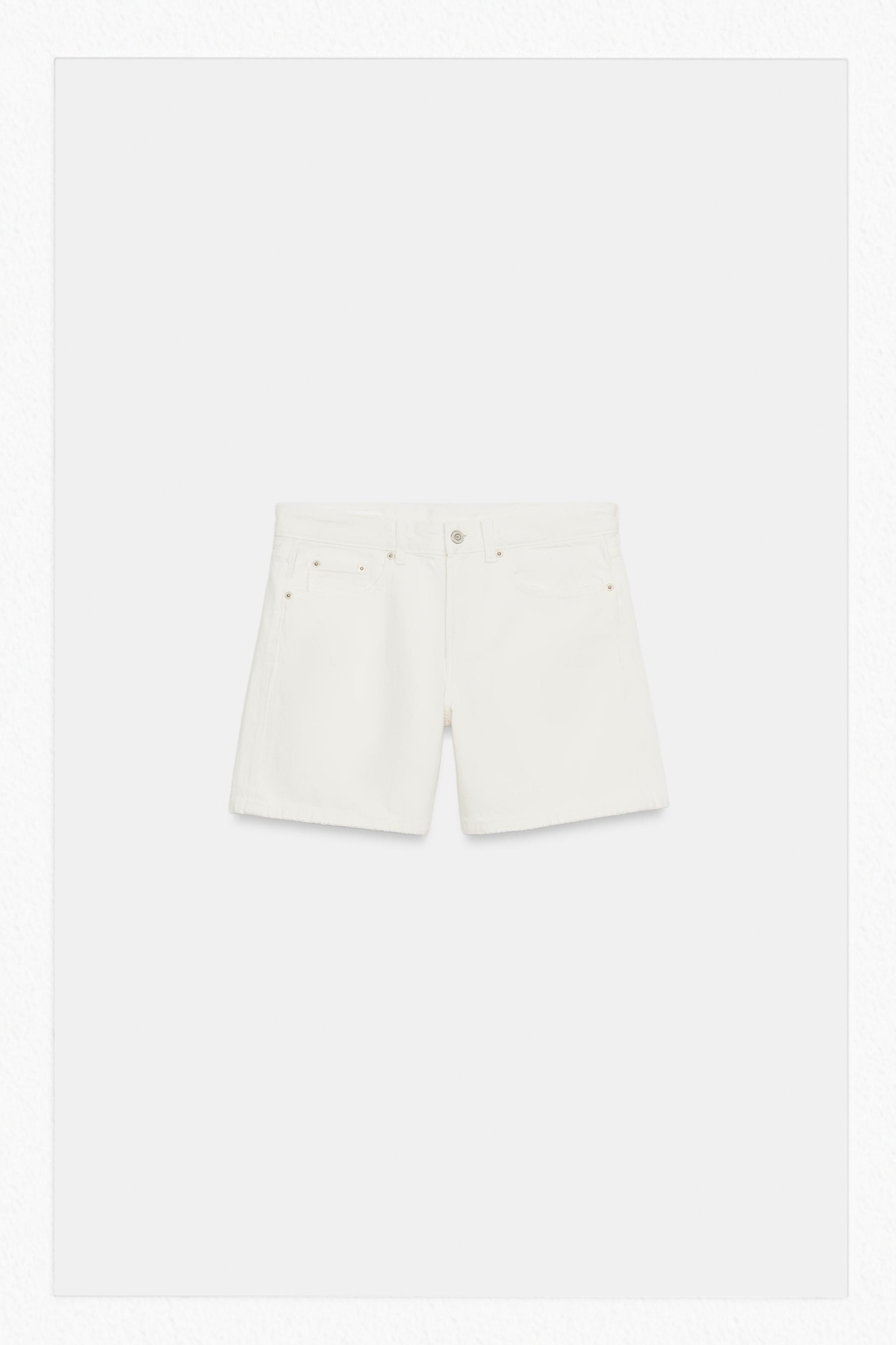 REGULAR FIT MID-RISE DENIM SHORTS