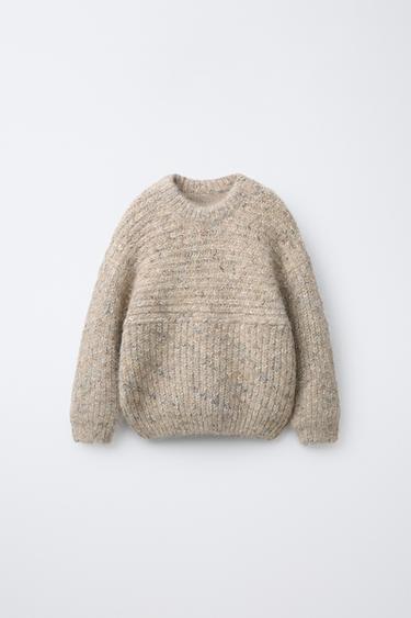 KNITTED JUMPER WITH WOOL - Beige marl by Zara - Image 0