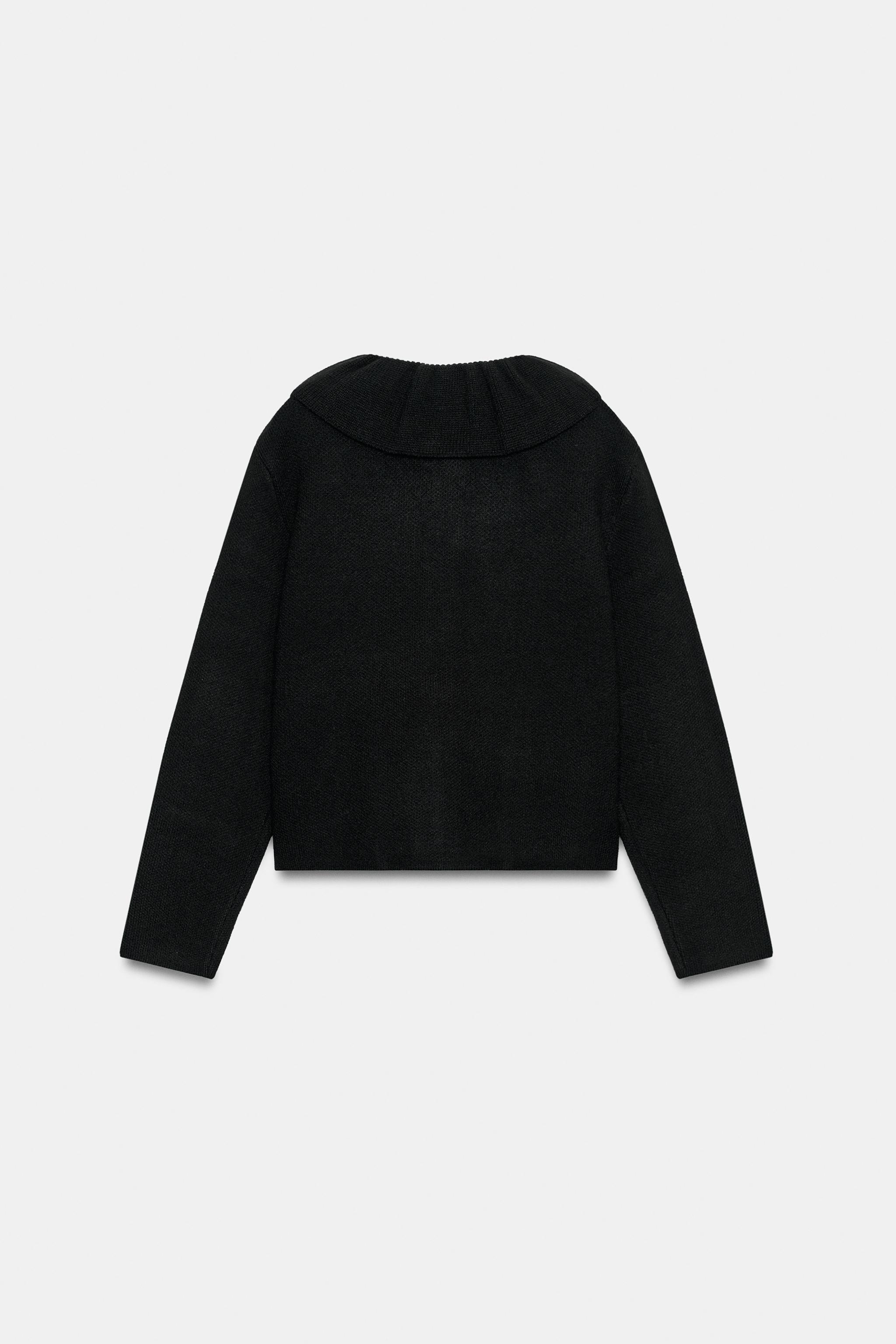 CARDIGAN WITH RUFFLE COLLAR