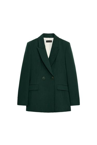 DOUBLE-BREASTED BLAZER - Dark green by Zara