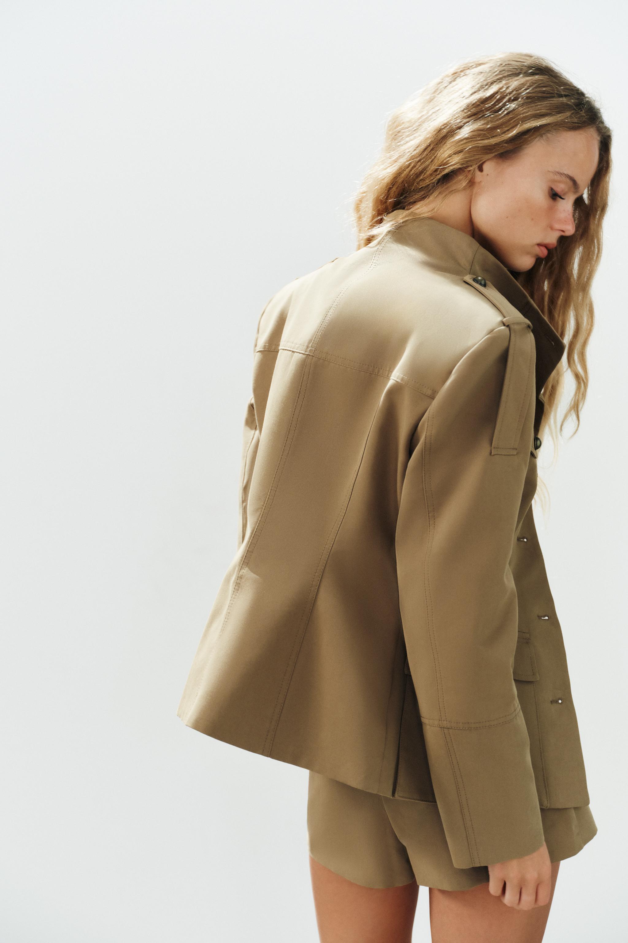 Zara CEPLİ FIT CEKET görsel 5