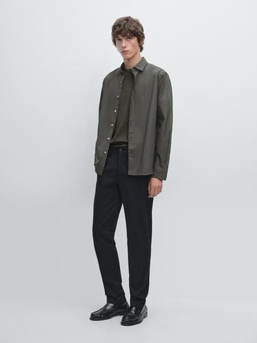Zara Slim fit twill trousers - Black - Image 0