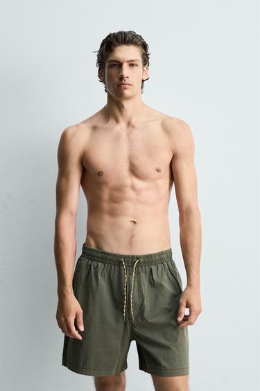 MAILLOT DE BAIN LONG EFFET DÉLAVÉ - Kaki de Zara - Image 1