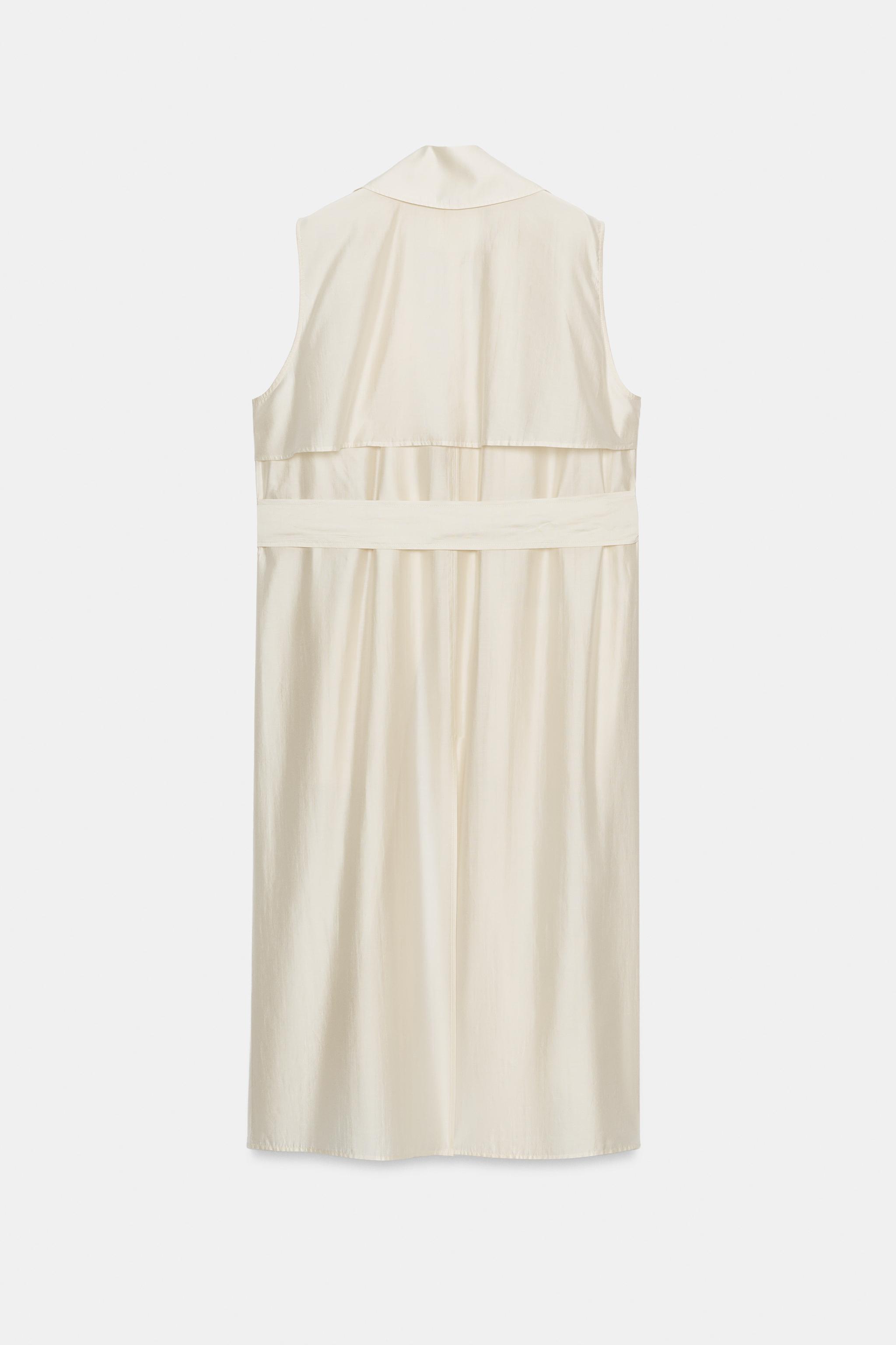 ZW COLLECTION フルーイドロングベスト - エクリュ | ZARA Japan / 日本