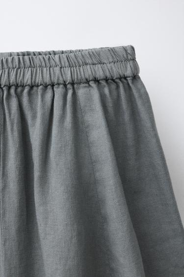 PANTALON BALLON 100 % LIN - Vert / Bleu de Zara - Image 2