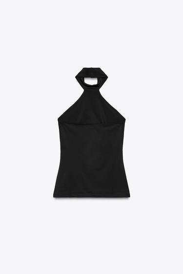 TOP HALTER POLYAMIDE - Noir de Zara - Image 5