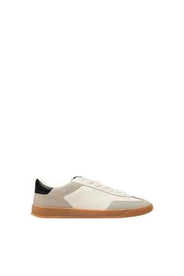 MIXED LEATHER ATHLETIC SNEAKERS