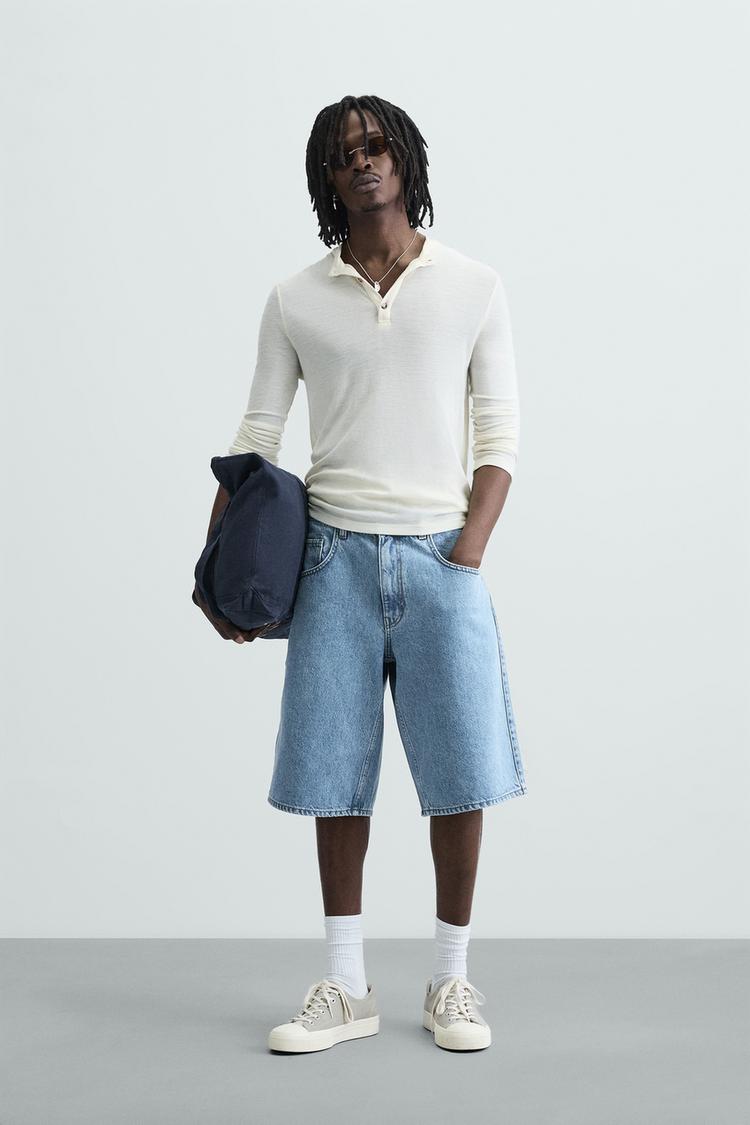 BAGGY FIT DENIM BERMUDA SHORTS Blue ZARA South Africa