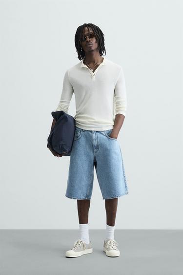 BAGGY FIT DENIM BERMUDA SHORTS - Blue by Zara - Image 0