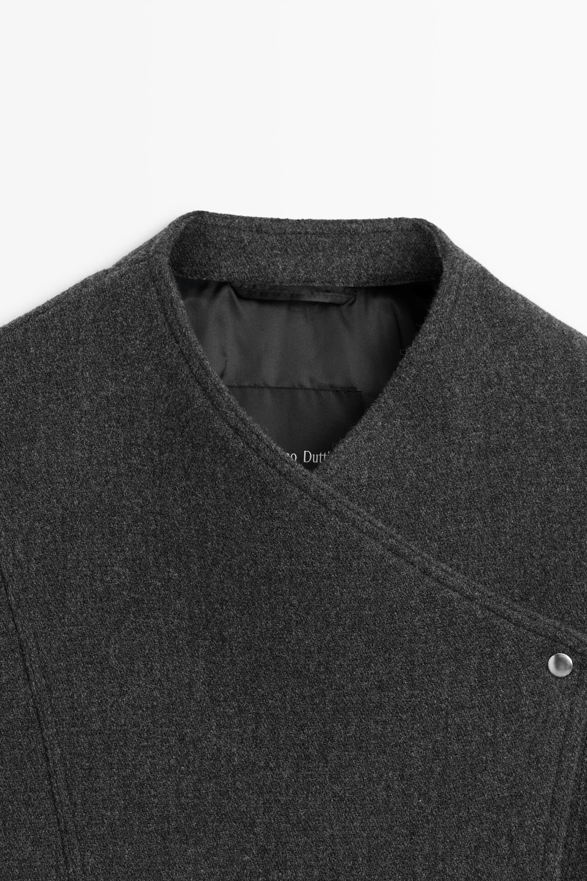 Wool blend bomber jacket