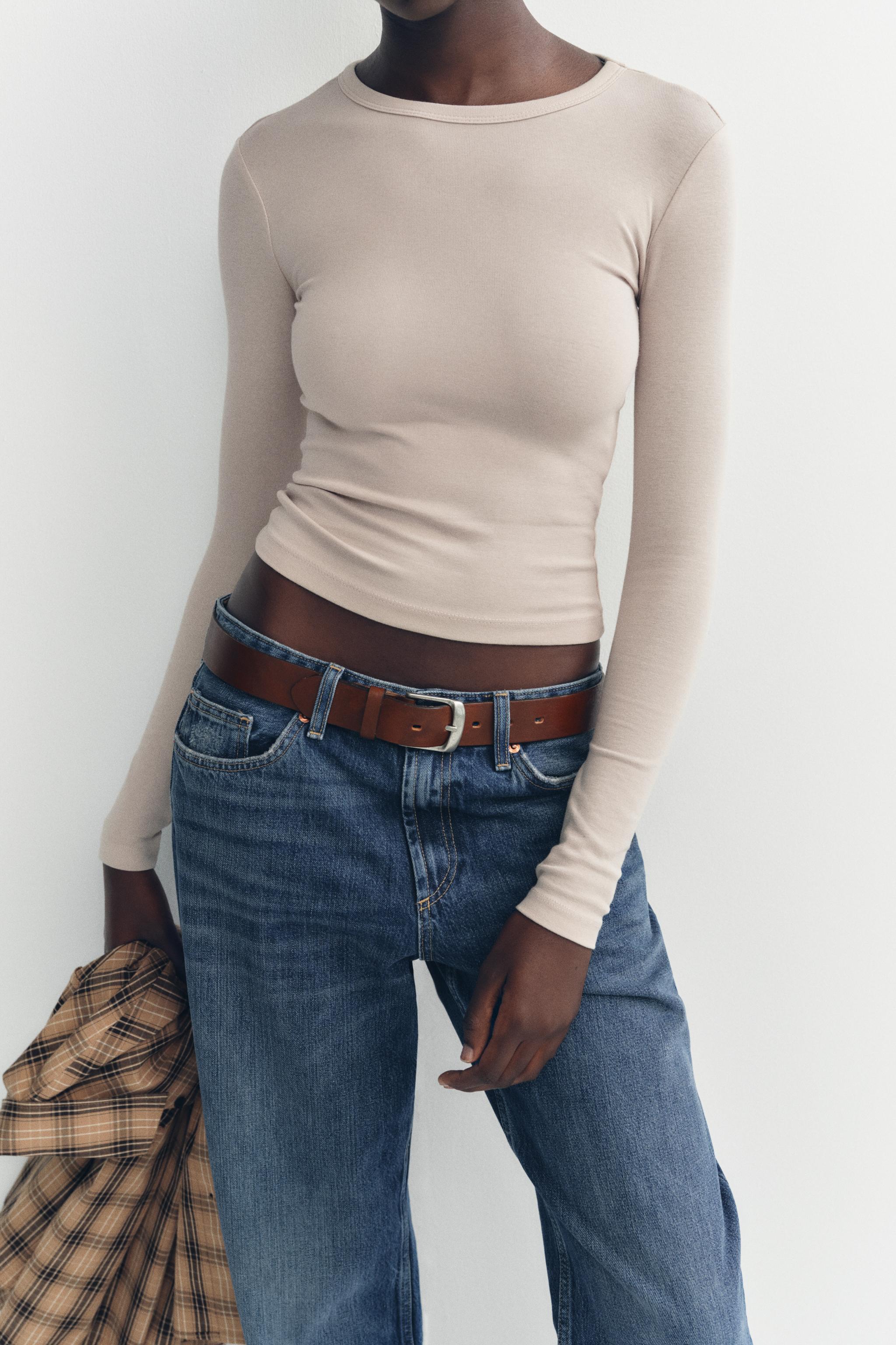 ★ZARA★ウォッシュドエフェクト*ラインストーン半袖Tシャツ 04424809712-a2.jpg?ts=