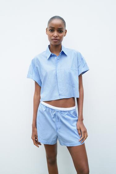 STRIPED BOXER SHORTS - Blues by Zara
