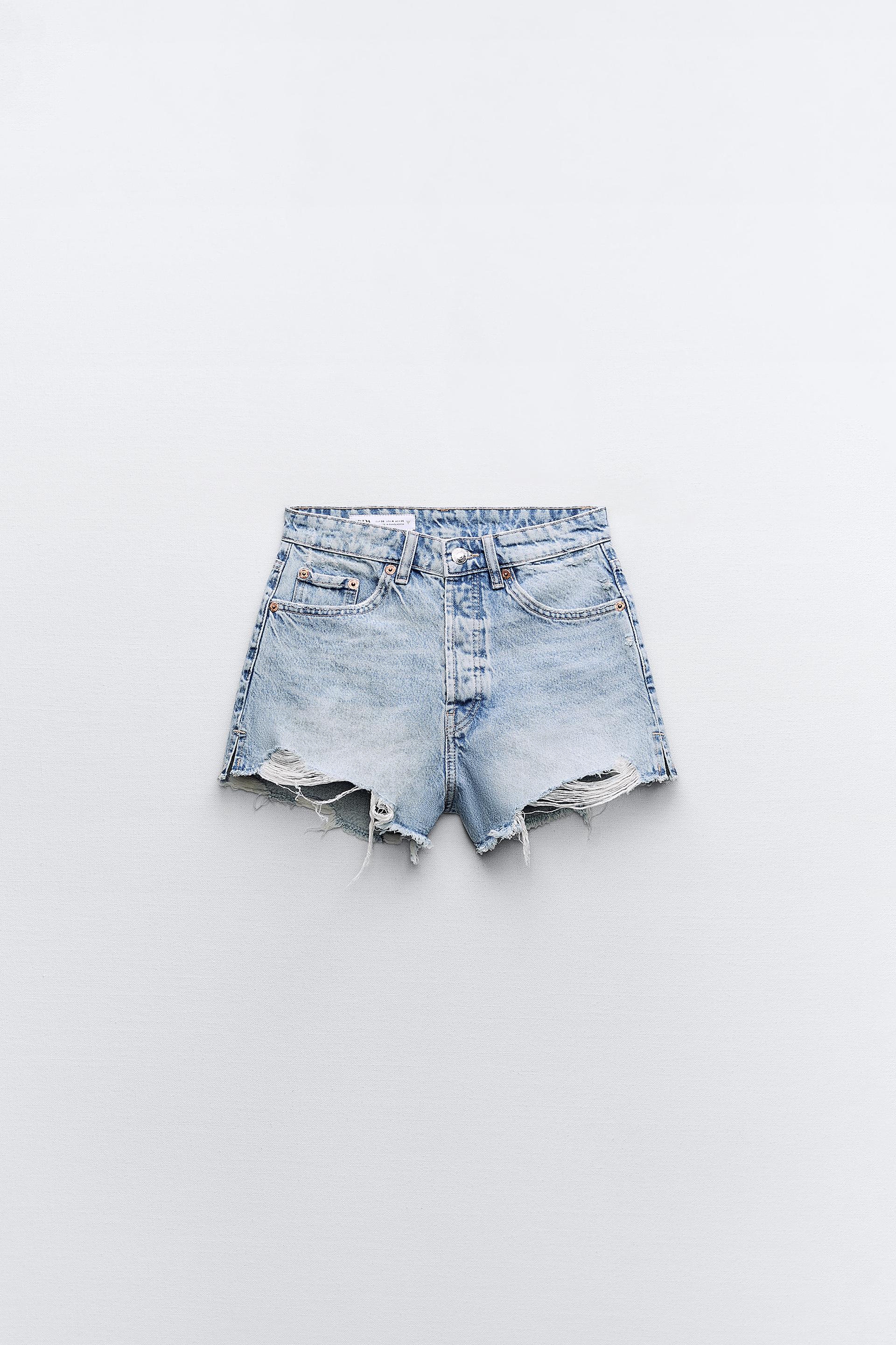 Zara HIGH RISE DENIM SHORTS