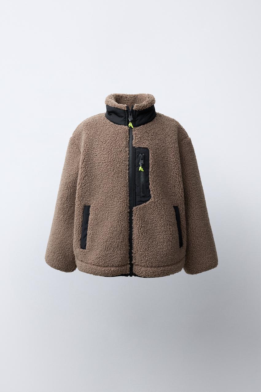 fleece jacket giacca montone sintetico zara