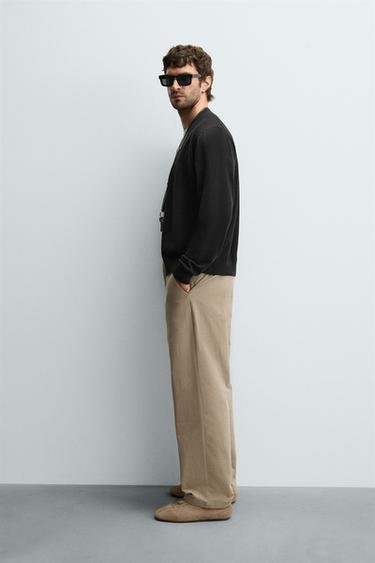 STRAIGHT-LEG CHINO TROUSERS - Beige by Zara - Image 3