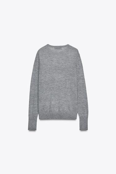 100% EXTRAFINE CASHMERE SWEATER - Grey by Zara - Image 5