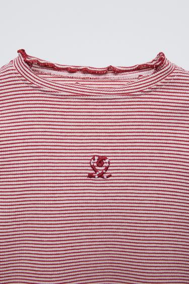 T-SHIRT À COL PERKINS - rayures de Zara - Image 2