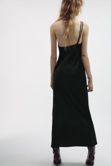VESTIDO MIDI ASSIMÉTRICO - Preto da Zara