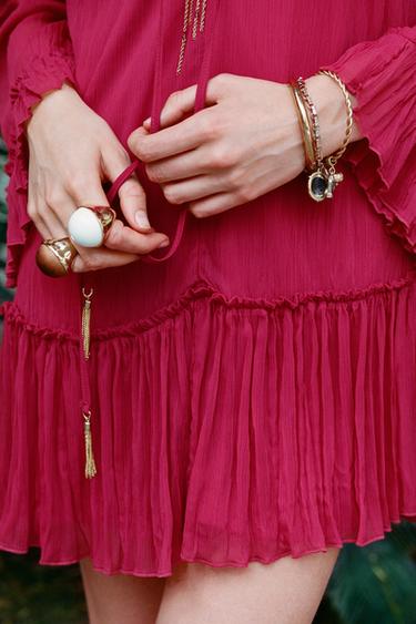 CREASED-EFFECT MINI DRESS - Fuchsia by Zara - Image 1