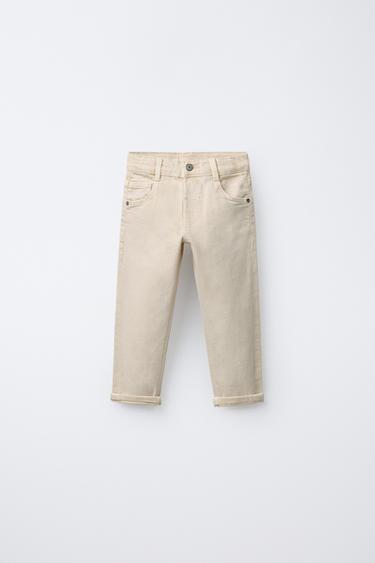 PANTALONI IN TWILL REGULAR - Ecrù medio di Zara
