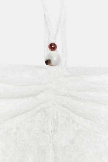 TOP DENTELLE EN POINTE - Blanc de Zara - Image 7